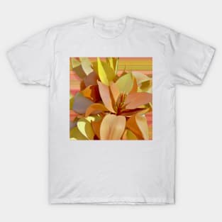 Tan Lily on Stripes T-Shirt